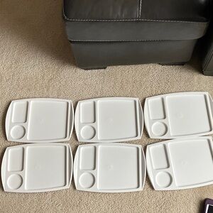 4 Fremware Lunch Trays white Plastic 803 Homeschool Daycare Matching